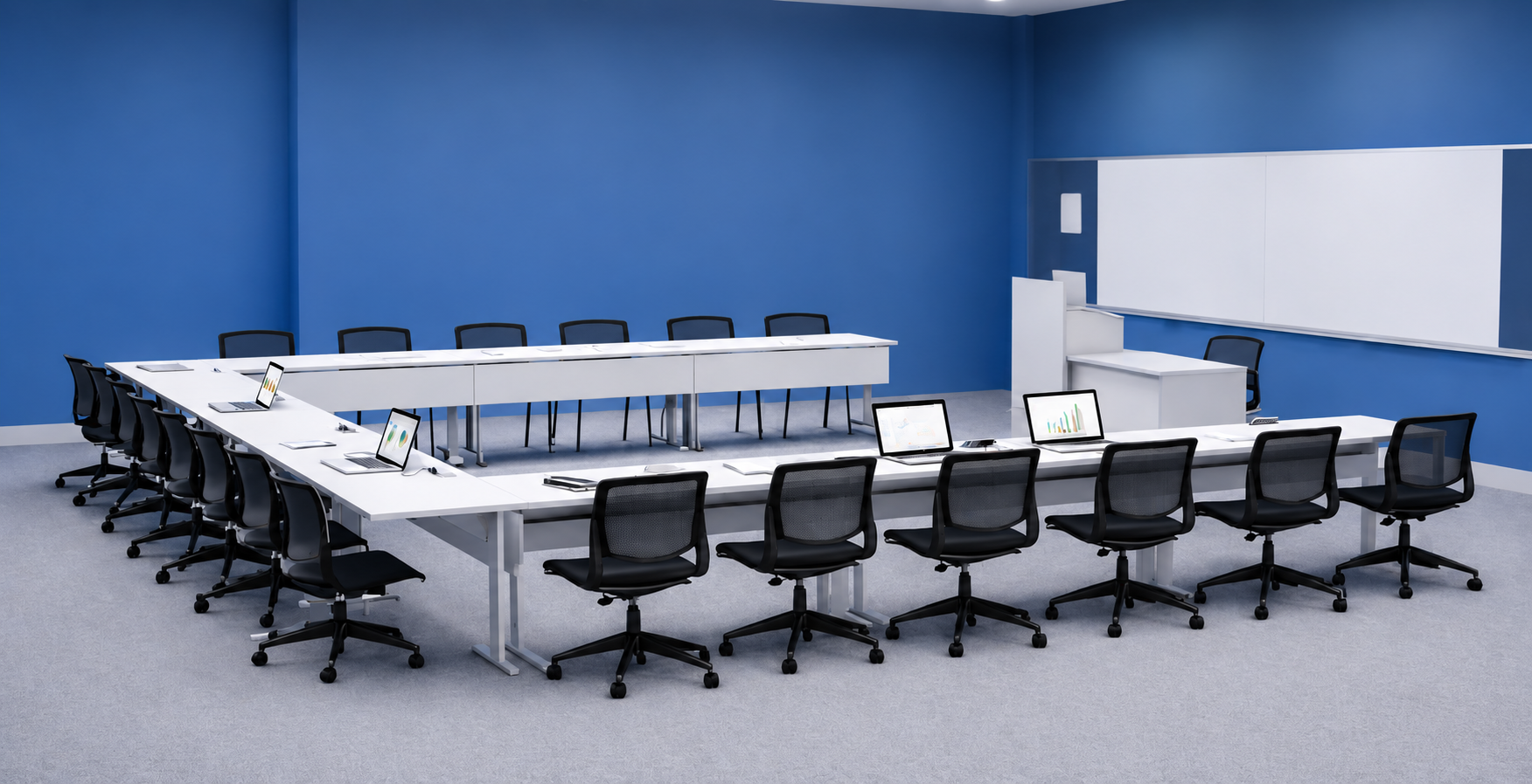 Seminar Bench Table (U-Shape / Long Run) — Classroom Furniture, Zumax